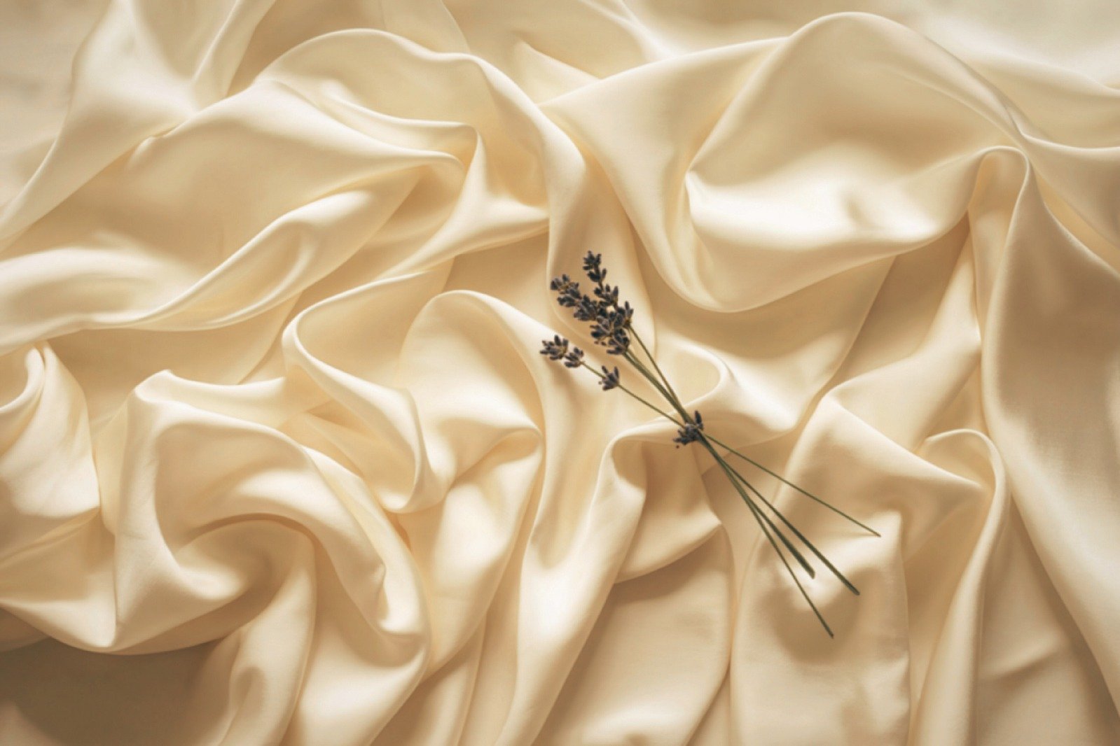 Abstract flowing amber and cream shapes